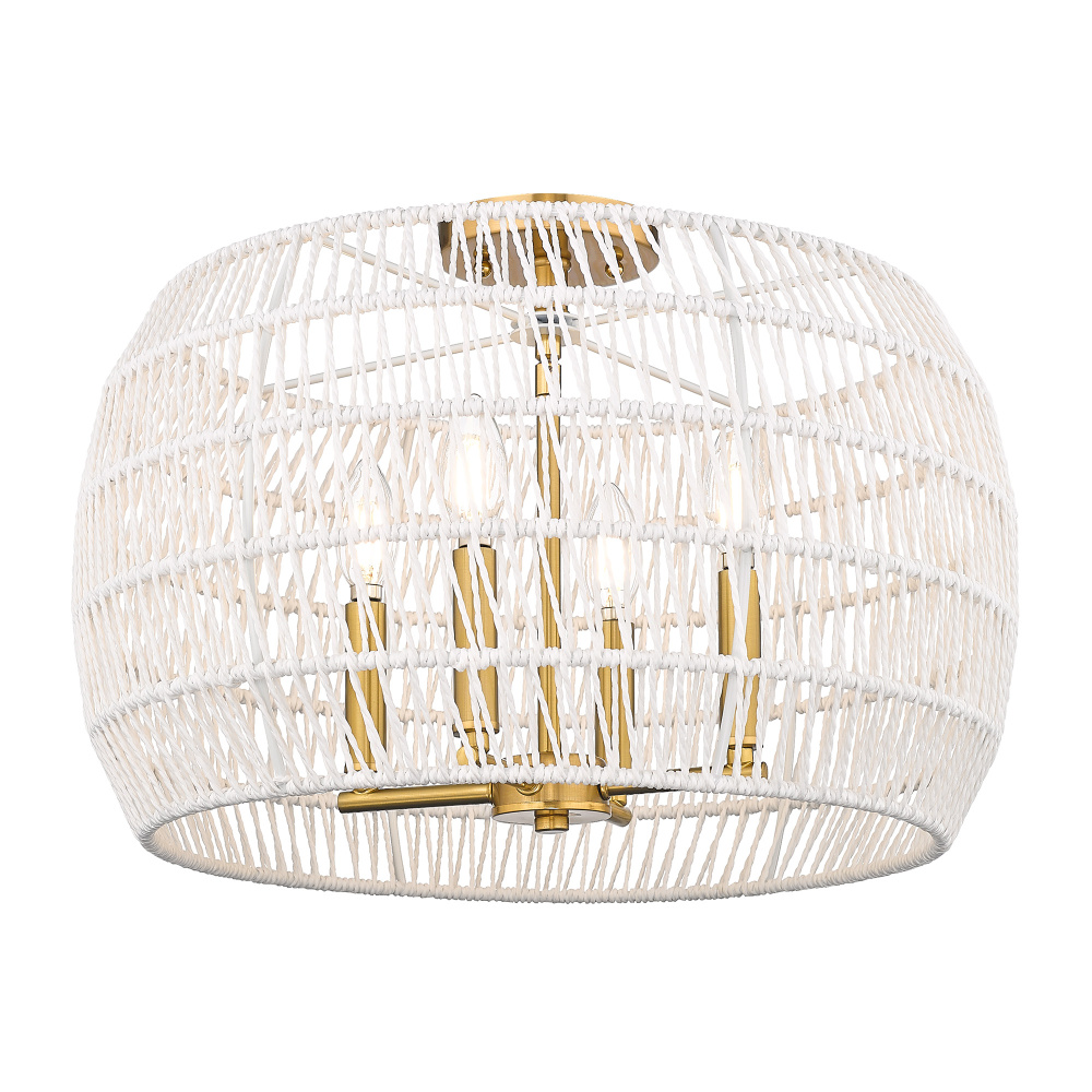 Wry Lighting Ellie 4-light Semi-Flush Mount in Modern Brushed Gold